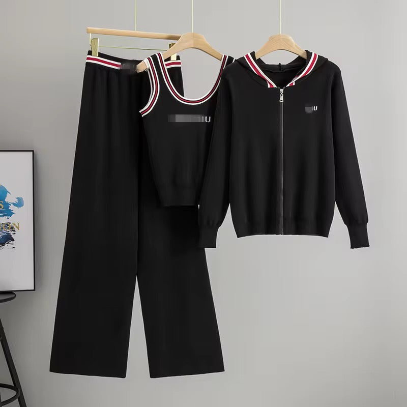 Casual Zip Hoodie 3-Piece Lounge Set