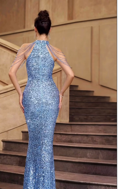Crystal Sky Sequin Gown