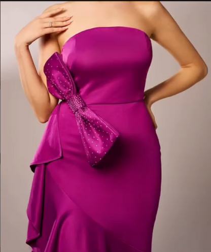 Amethyst Luxe Bow Gown