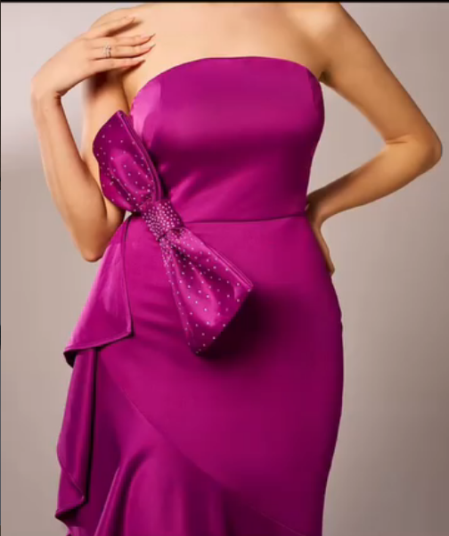 Amethyst Luxe Bow Gown