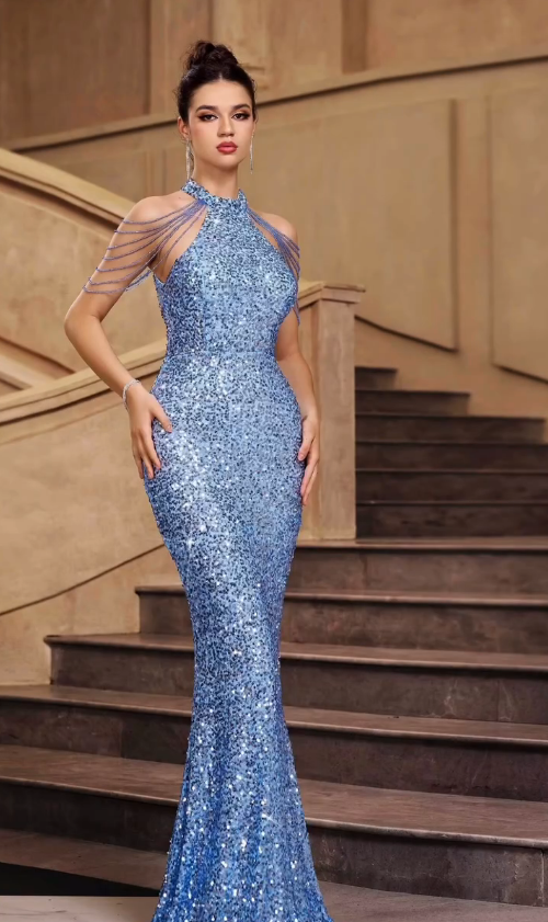 Crystal Sky Sequin Gown