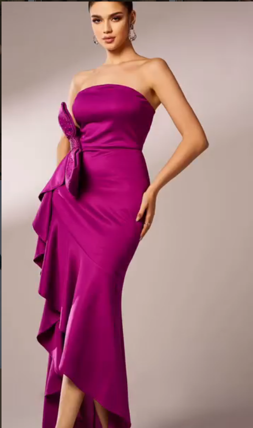 Amethyst Luxe Bow Gown
