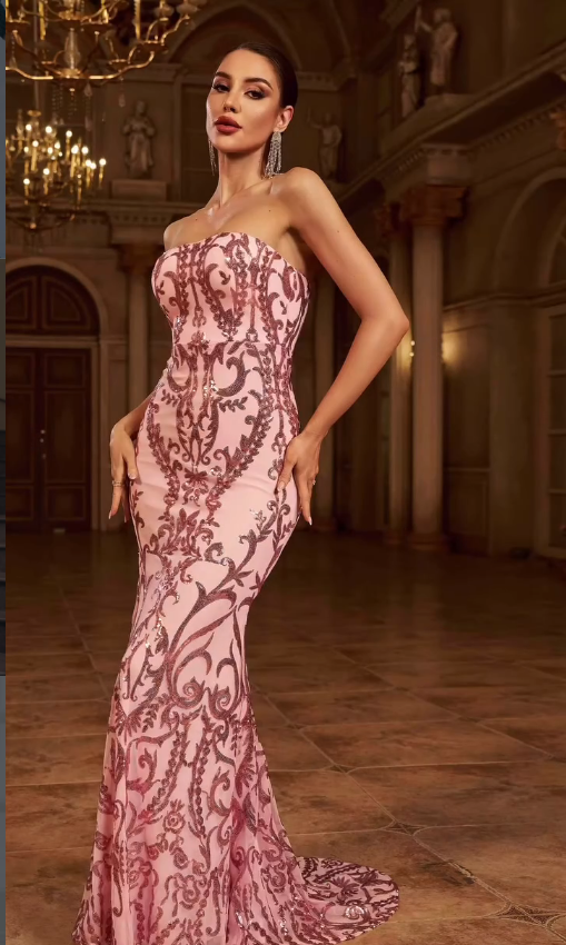 Blush Enchanted Sequin Gown
