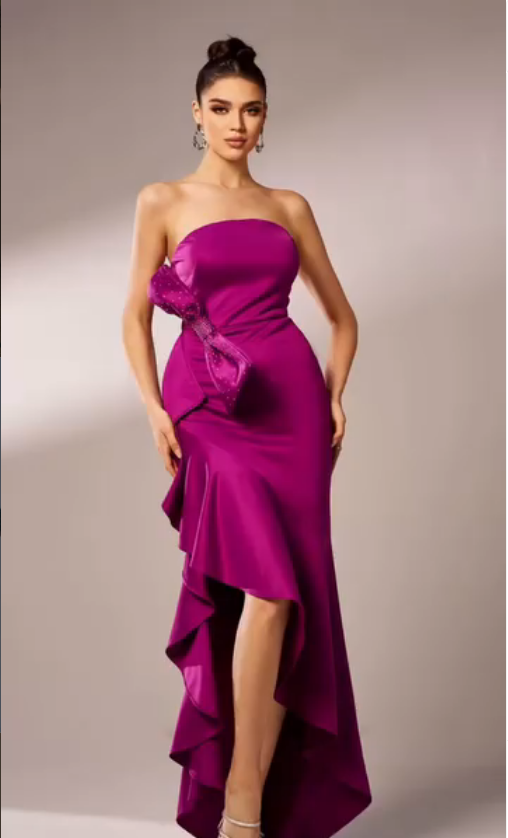 Amethyst Luxe Bow Gown