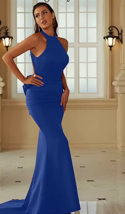 Royal Radiance Halter Gown