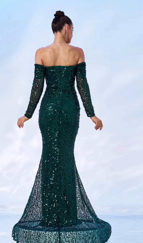 Emerald Enchanté Sequin Gown