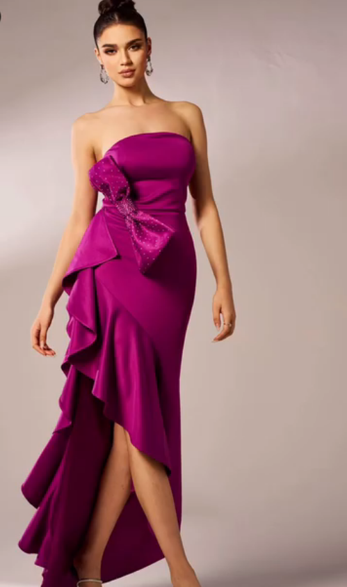Amethyst Luxe Bow Gown