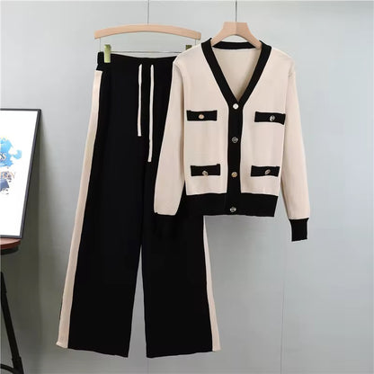 V-Neck Contrast Lounge 2-Piece Set