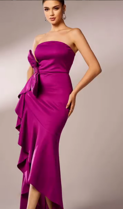 Amethyst Luxe Bow Gown