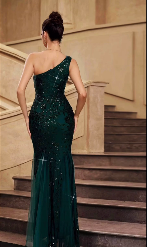 Midnight Luxe Off-Shoulder Gown