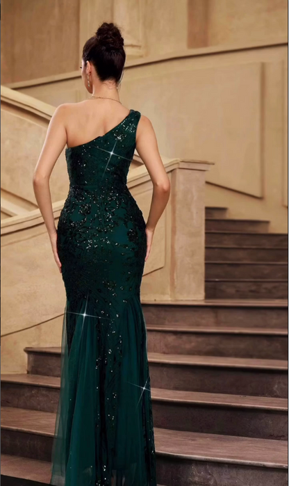 Midnight Luxe Off-Shoulder Gown
