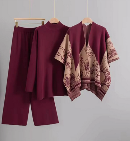 Elegant 3-Piece Knitwear Lounge Set