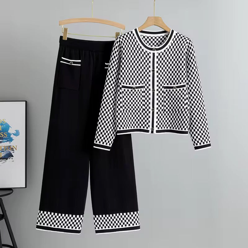 Monaco Check Knit Winter Set
