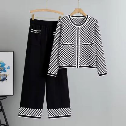 Monaco Check Knit Winter Set