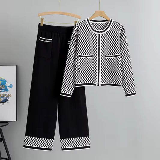 Monaco Check Knit Winter Set