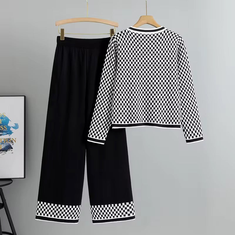 Monaco Check Knit Winter Set