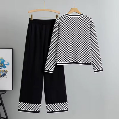 Monaco Check Knit Winter Set