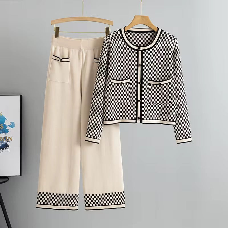 Monaco Check Knit Winter Set