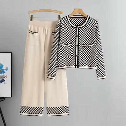 Monaco Check Knit Winter Set