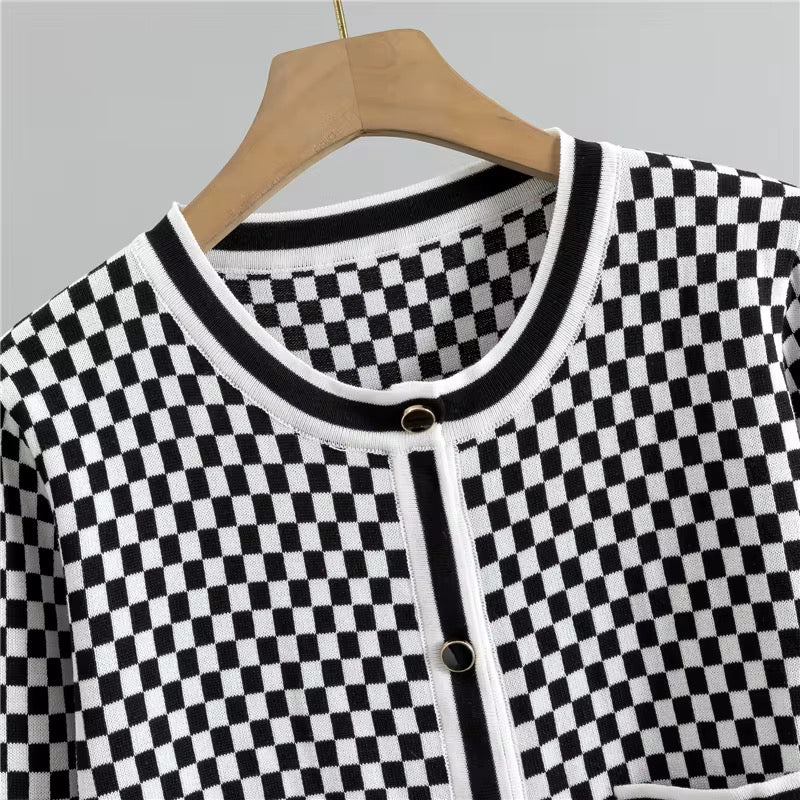 Monaco Check Knit Winter Set