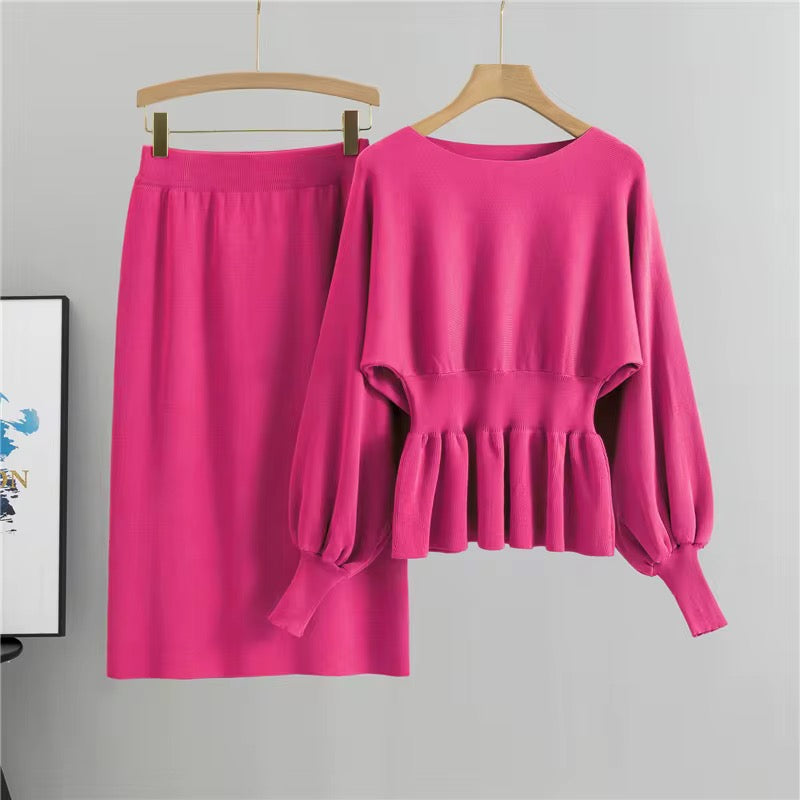 Amara Peplum Knit Set
