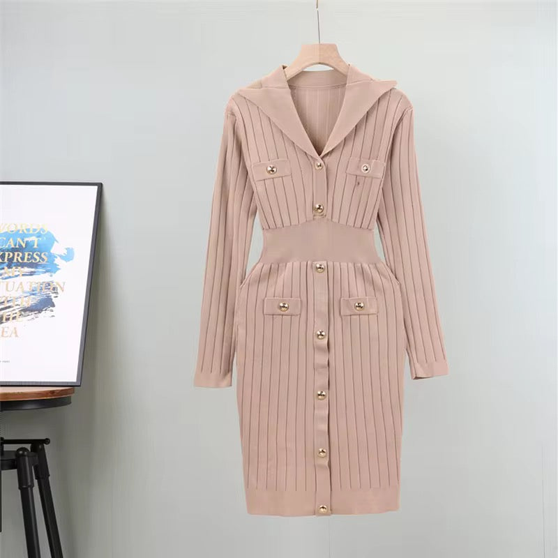 Casual Elegant Ribbed Bodycon Dress