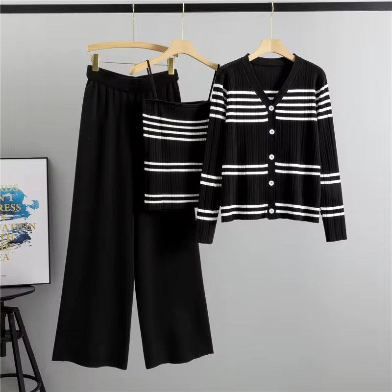 Midnight Stripe Elegance 3-Piece Set