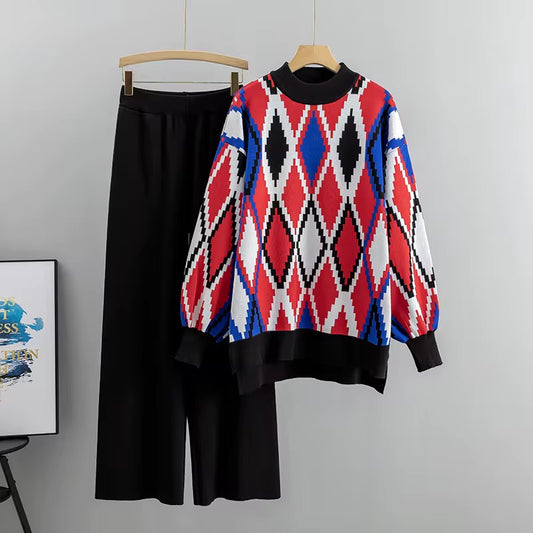 Aurora Diamond Knit Lounge Set