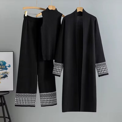 Mocha Elegance 3-Piece Knit Set