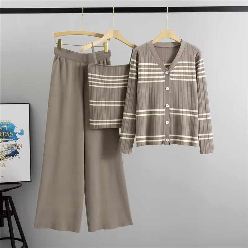 Midnight Stripe Elegance 3-Piece Set
