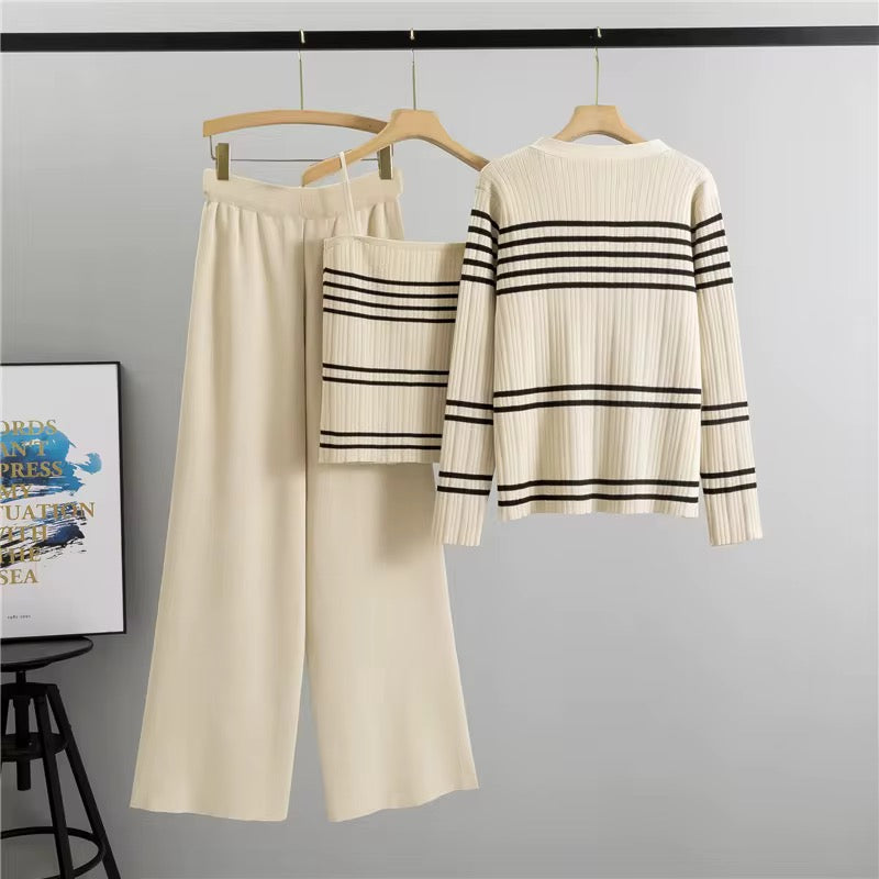 Midnight Stripe Elegance 3-Piece Set