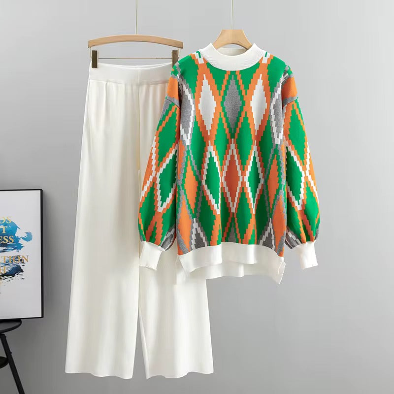 Aurora Diamond Knit Lounge Set