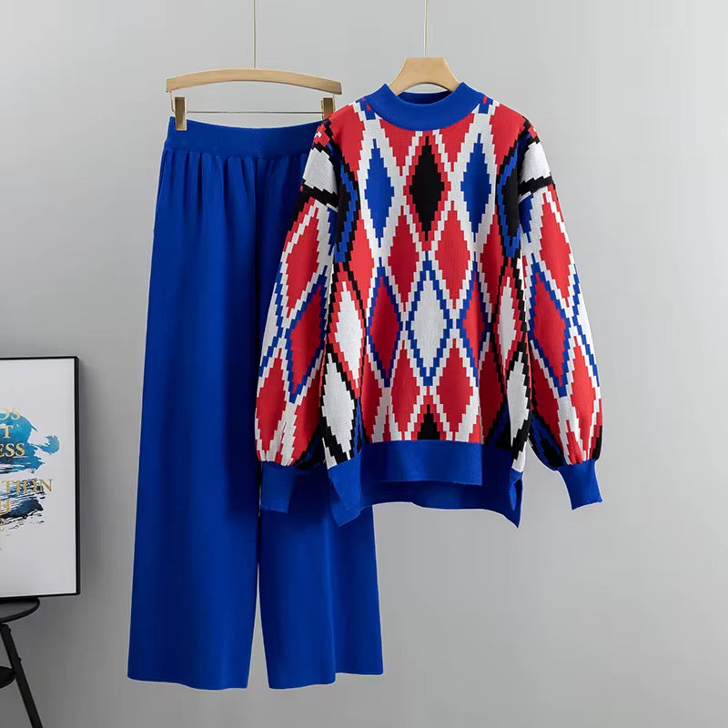 Aurora Diamond Knit Lounge Set