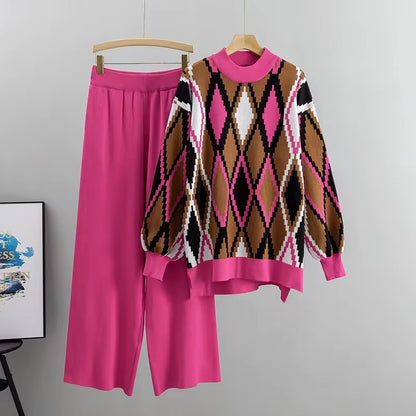 Aurora Diamond Knit Lounge Set