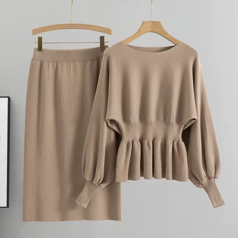 Amara Peplum Knit Set