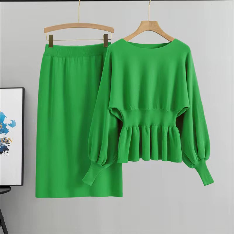 Amara Peplum Knit Set