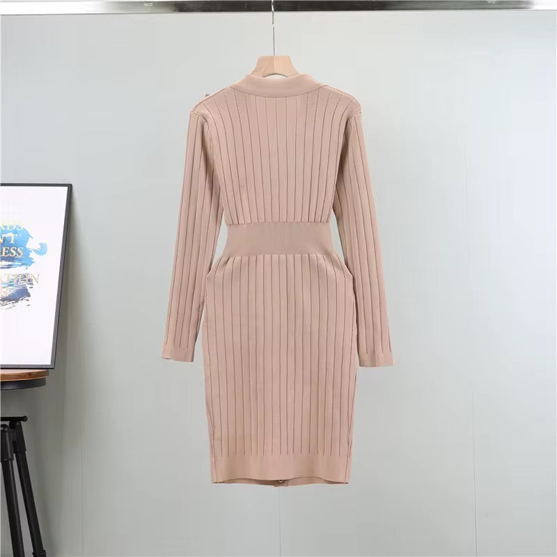 Casual Elegant Ribbed Bodycon Dress