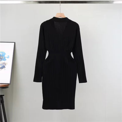 Casual Elegant Ribbed Bodycon Dress