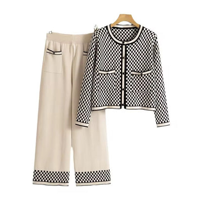 Monaco Check Knit Winter Set