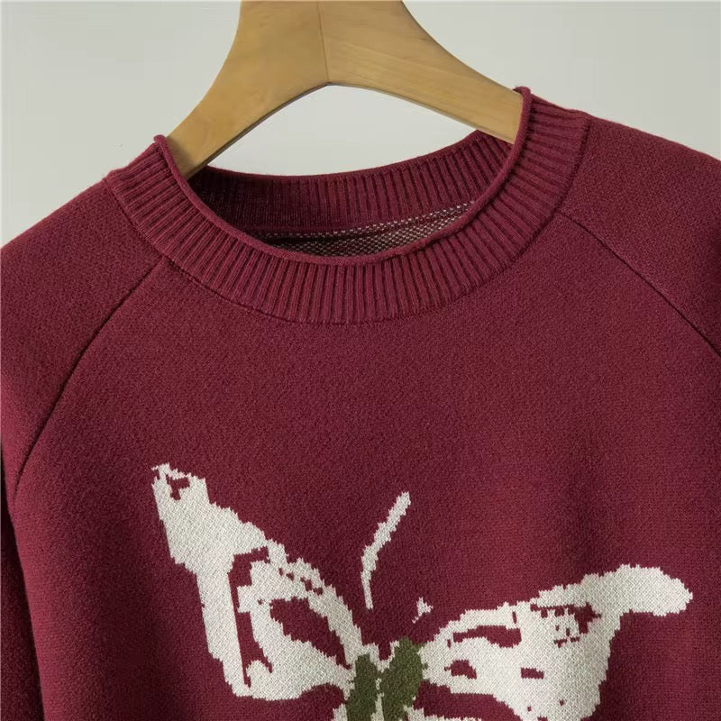 Butterfly Knit Sweater and Skirt Set