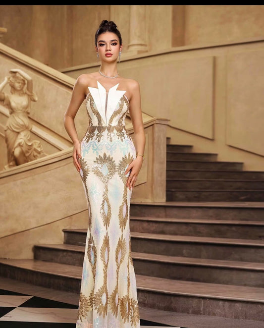 Golden Opulence Couture Gown