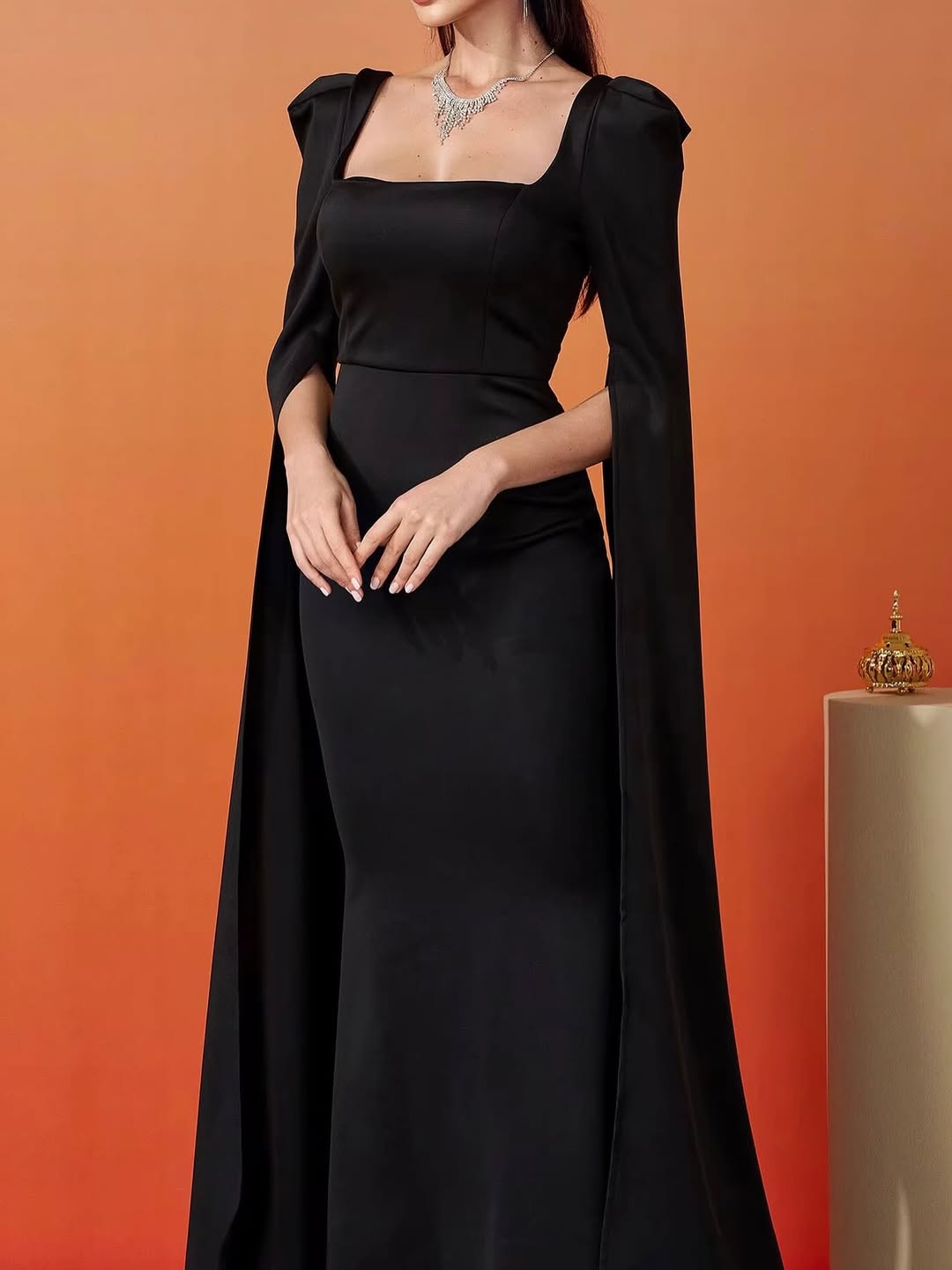 Midnight Empress Cape Gown