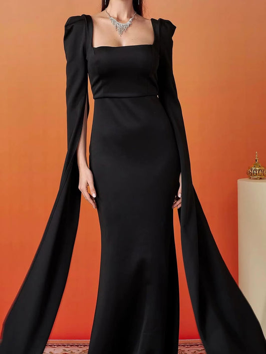 Midnight Empress Cape Gown