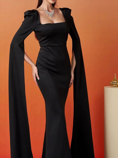 Midnight Empress Cape Gown