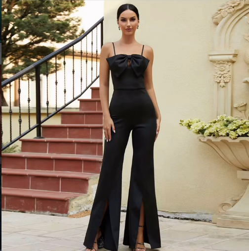 Midnight Bow Statement Jumpsuit