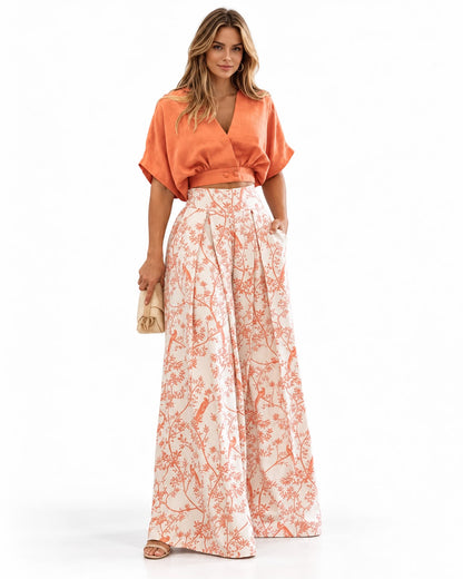 The Calliope Botanic Wide-Leg Set