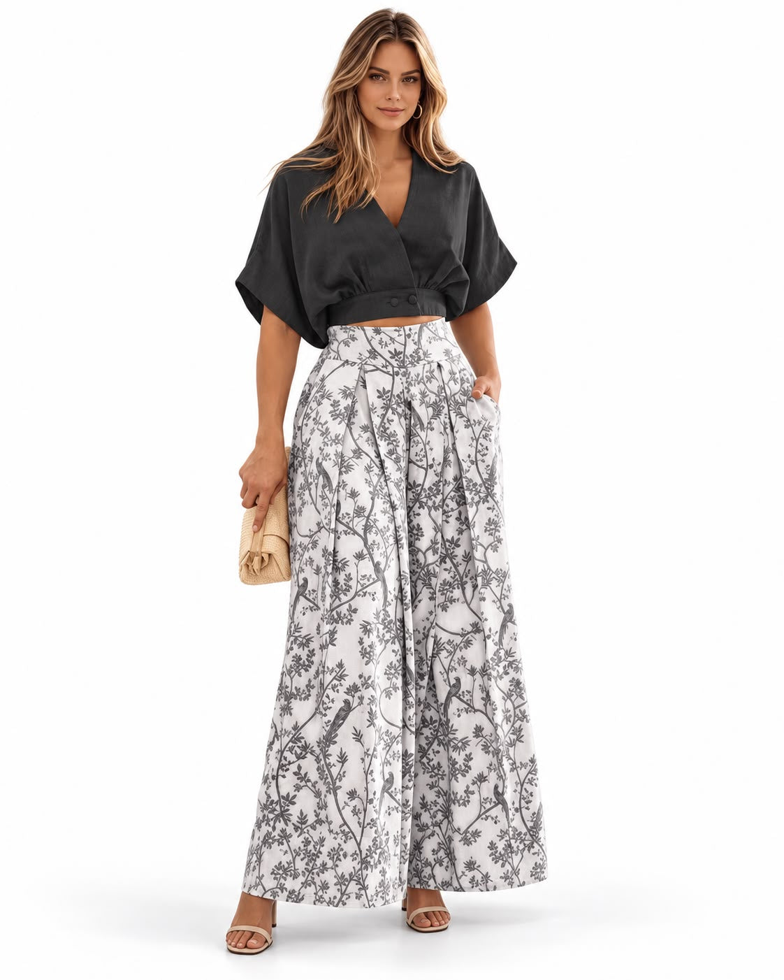 The Calliope Botanic Wide-Leg Set
