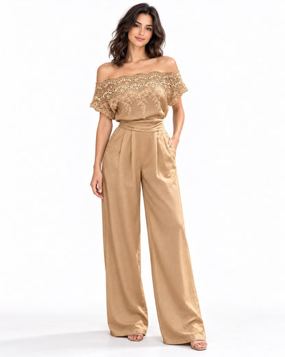 The Celine Off-Shoulder Trouser Set