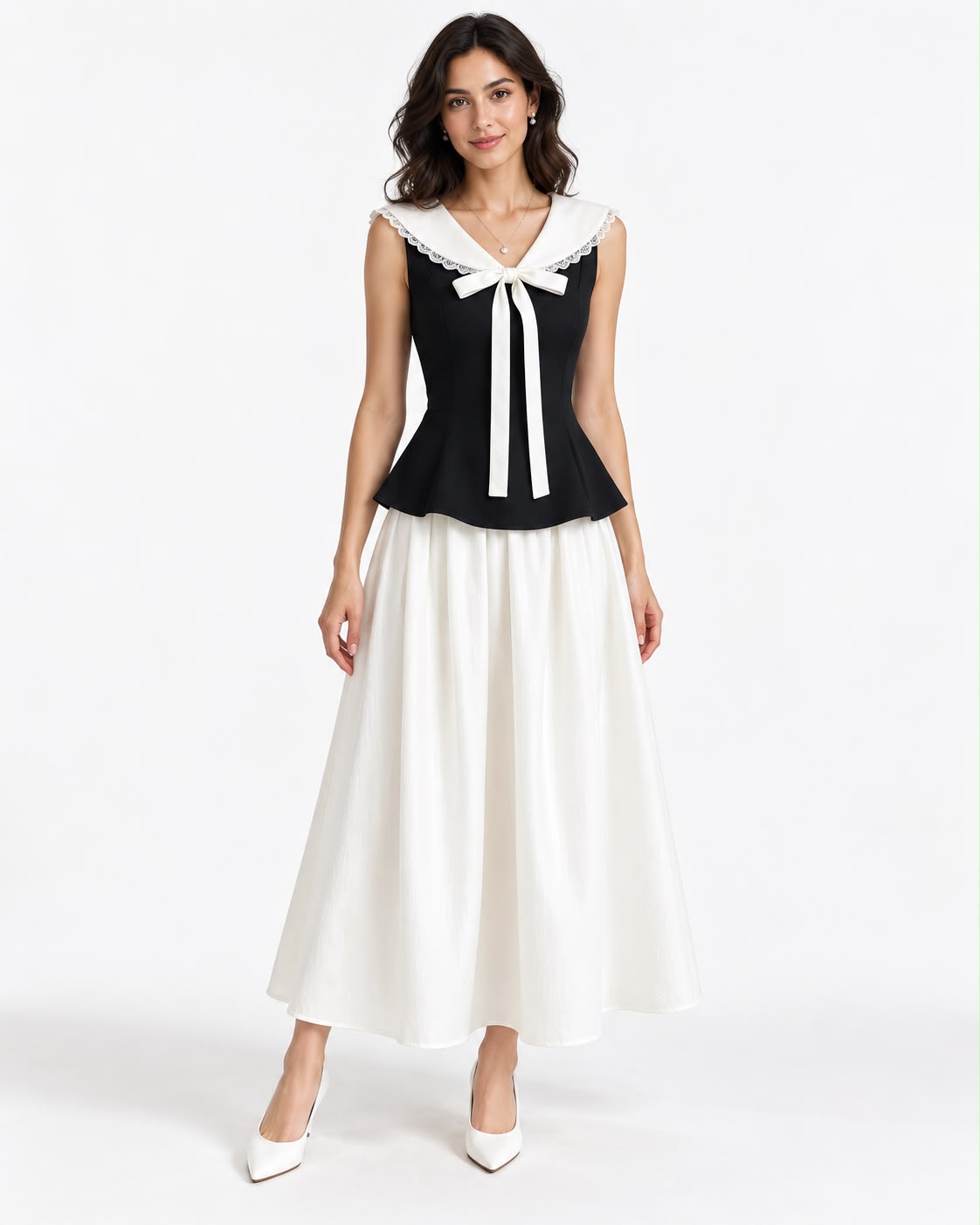 The Genevieve Bow-Trimmed Skirt Set