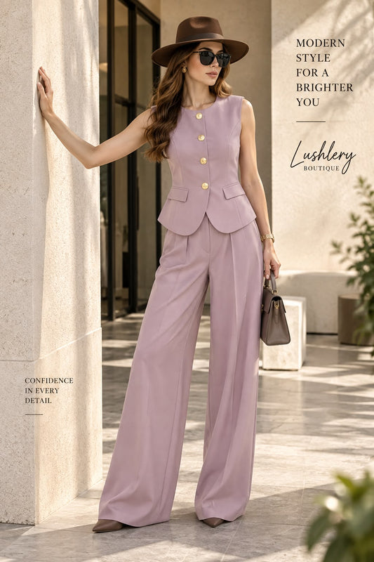 The Genevieve Curved Vest Set